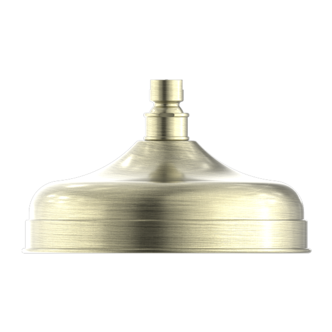 York 200mm Nero Shower Head - Aged Brass