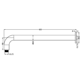 Zen Ss316L Round Nero Shower Arm 400Mm Length - Brushed Nickel