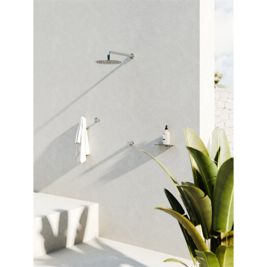Zen Ss316L Round Nero Shower Arm 400Mm Length - Brushed Nickel