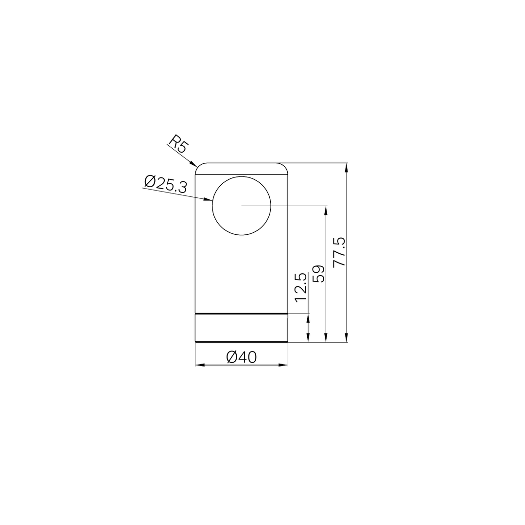 Nero Mecca Care Make Your Own 25mm Grab Rail End Bracket - Chrome
