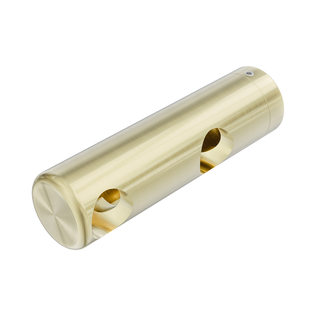 Nero Mecca Care Make Your Own 25mm Grab Rail Double Towel Bracket Left - Brushed Gold