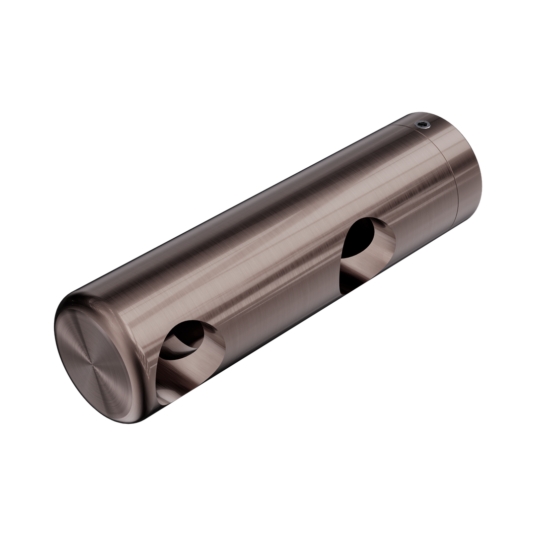 Nero Mecca Care Make Your Own 25mm Grab Rail Double Towel Bracket Left - Brushed Bronze