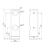 Nero Mecca Care Make Your Own 25mm Grab Rail Double Towel Bracket Right - Brushed Bronze