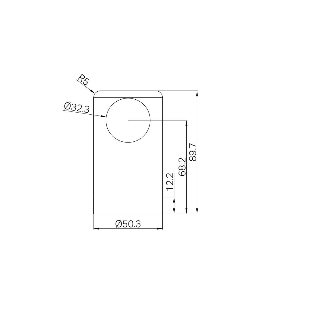 Nero Mecca Care Make Your Own 32mm Grab Rail End Bracket - Brushed Bronze