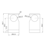 Nero Mecca Care Make Your Own 32mm Grab Rail 90 Degree Bracket - Brushed Bronze