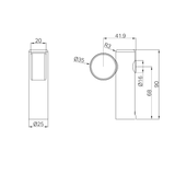 Nero Mecca Care Make Your Own 32mm Hand Rail Undermount Mid Bracket - Brushed Bronze