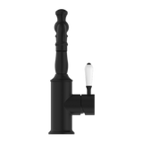 Nero York Basin Mixer White Porcelain Lever - Matte Black