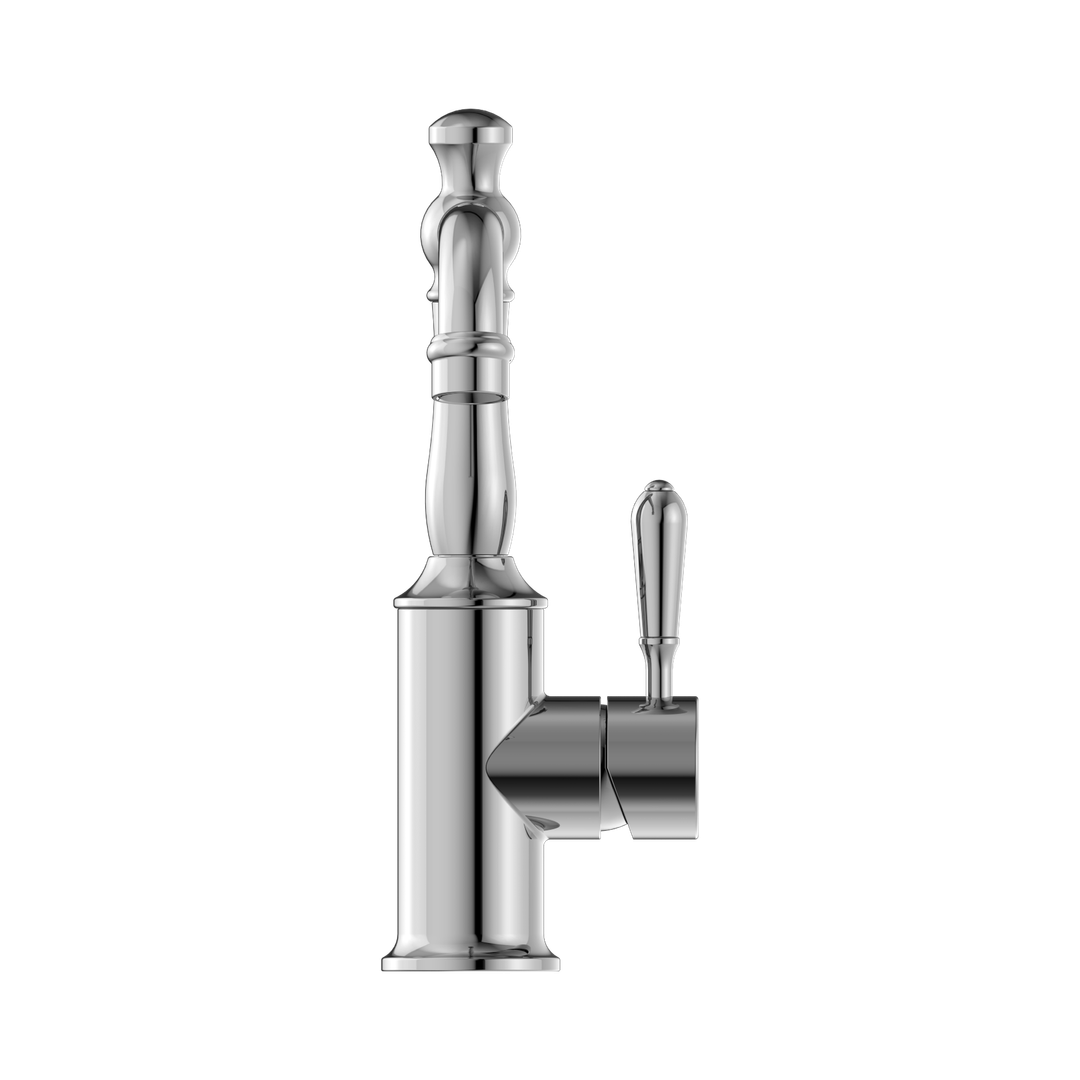 Nero York Basin Mixer With Metal Lever - Chrome