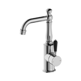 Nero York Basin Mixer With Black Porcelain Lever - Chrome