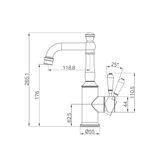 Nero York Basin Mixer With Metal Lever - Brushed Nickel