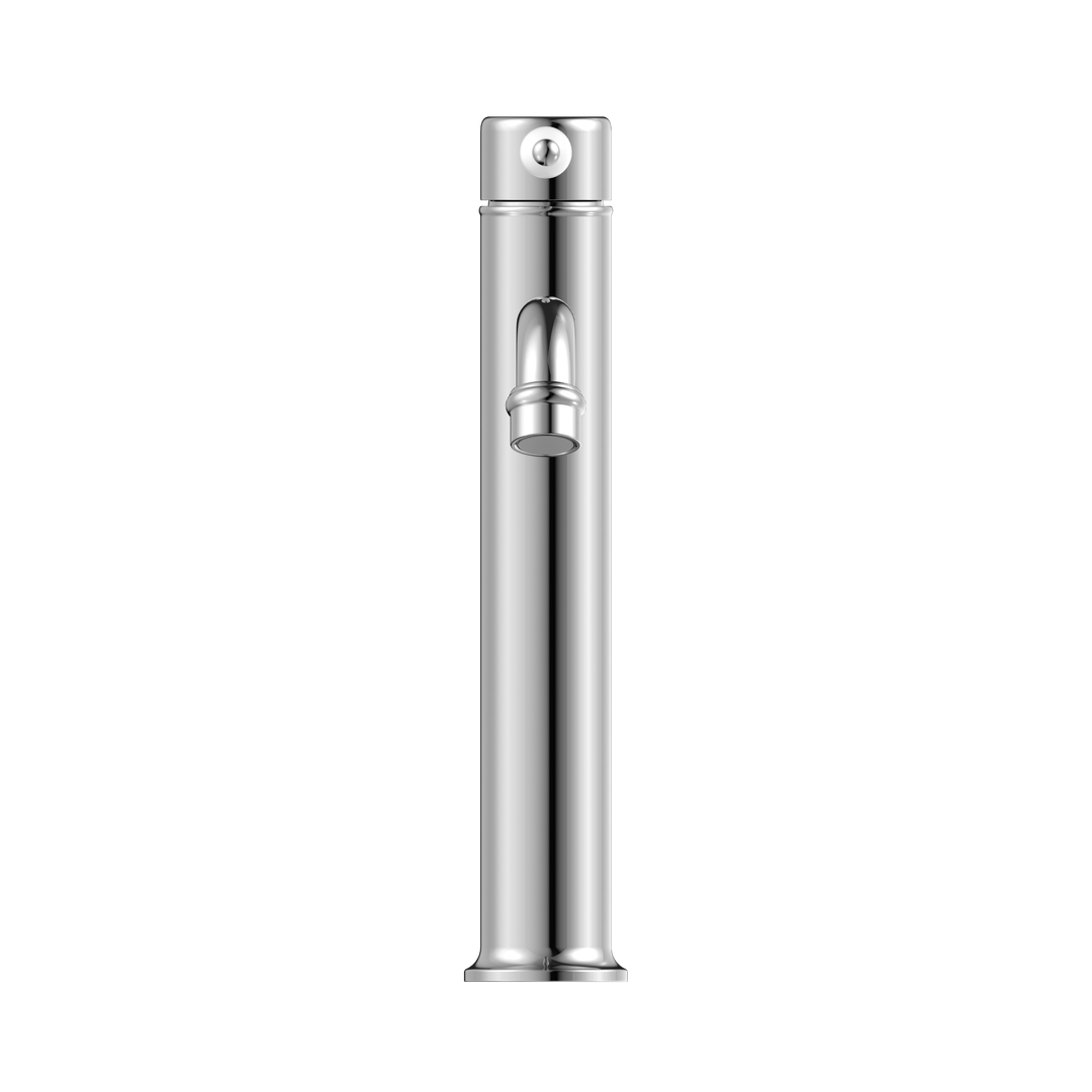 York Straight Tall Basin Nero Mixer With - White Porcelain Lever - Chrome