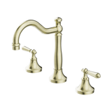 Nero York Basin Set With Metal Lever - Aged Brass