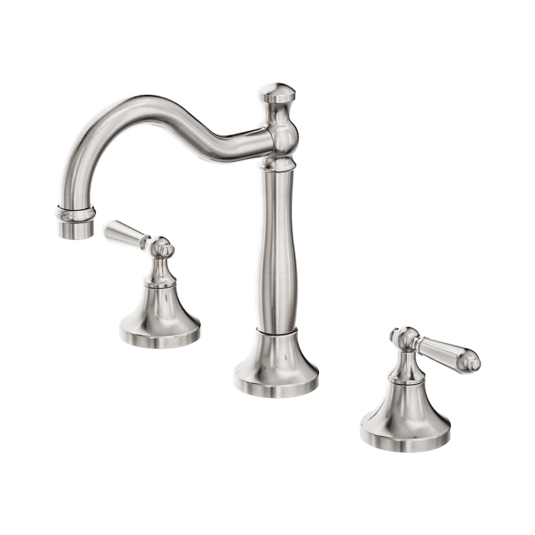 Nero York Basin Set With Metal Lever - Brushed Nickel