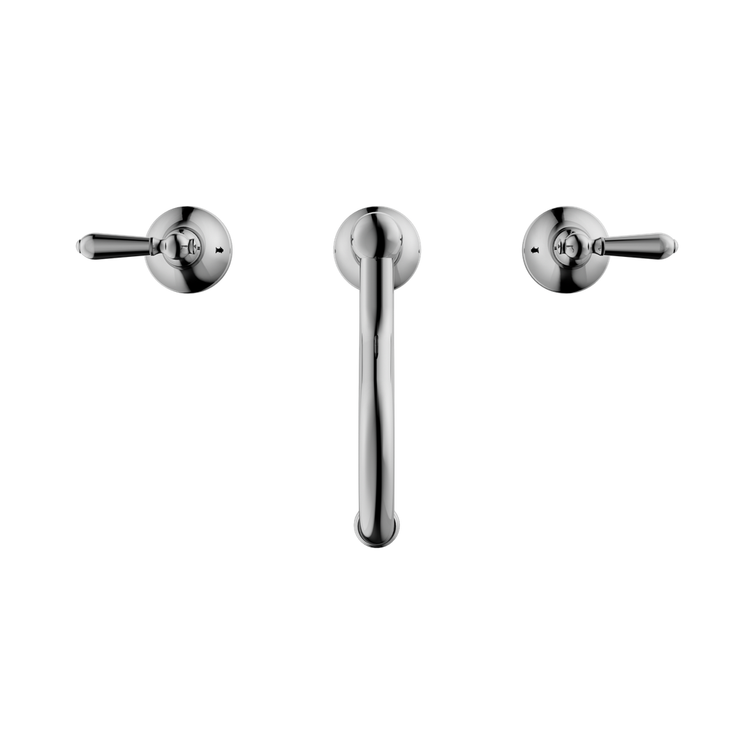 Nero York Basin Set With Metal Lever - Chrome