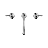 Nero York Basin Set With Metal Lever - Chrome