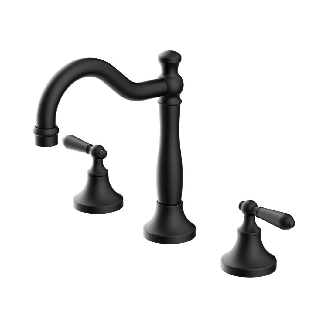 Nero York Basin Set With Metal Lever - Matte Black