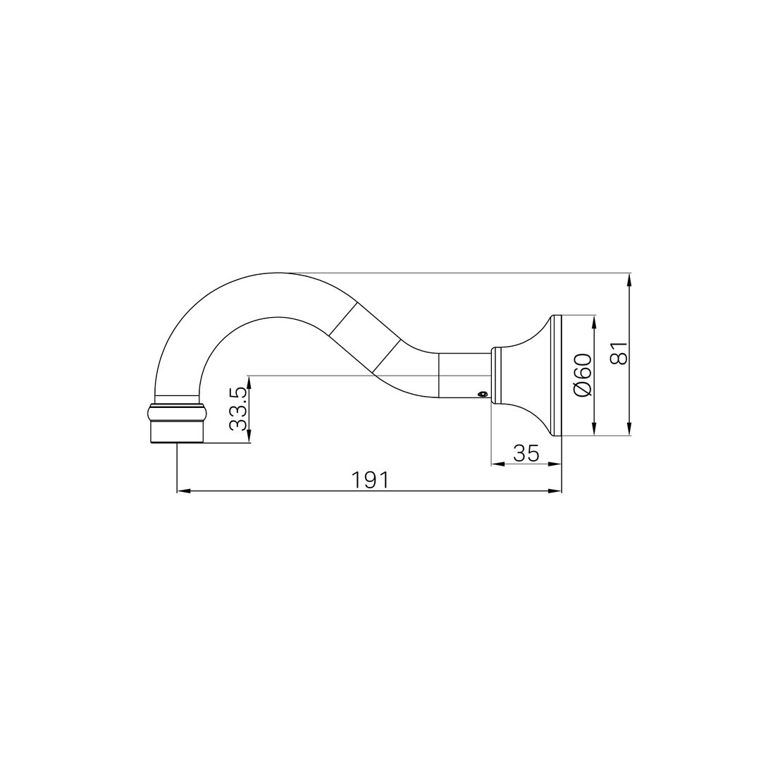 NERO YORK BASIN/BATH SPOUT ONLY - Aged Brass