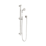 Nero York Shower Rail With White Porcelain Hand Shower - Brushed Nickel