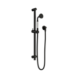 Nero York Shower Rail With White Porcelain Hand Shower - Matte Black