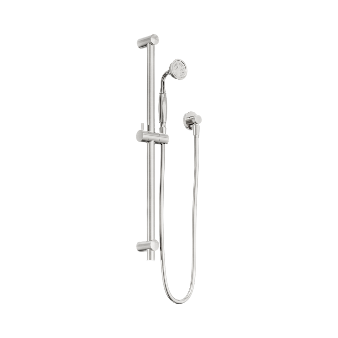 Nero York Shower Rail With Metal Hand Shower - Brushed Nickel