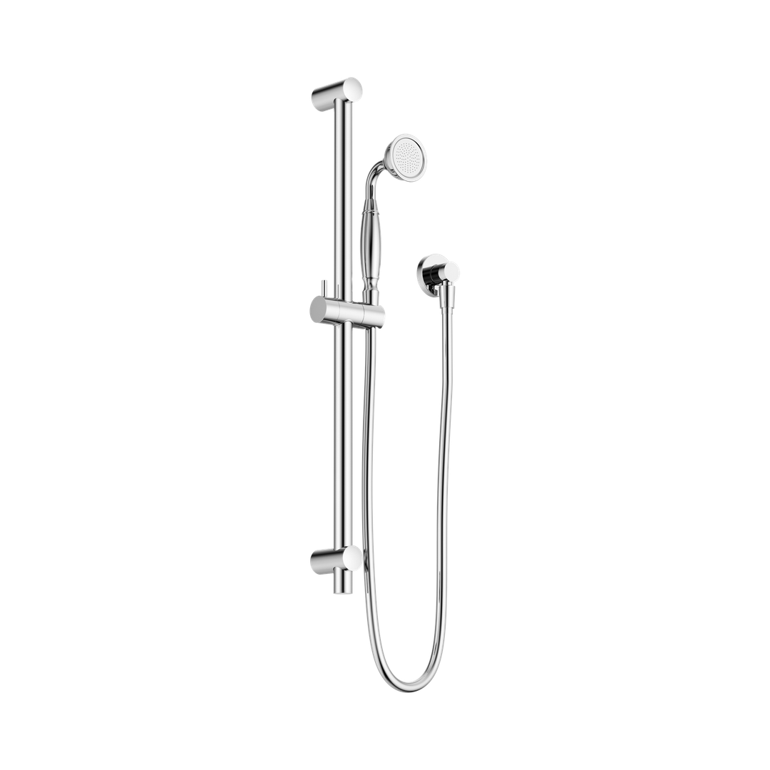 Nero York Shower Rail With Metal Hand Shower - Chrome