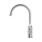 York Kitchen Nero Mixer Gooseneck Spout With - White Porcelain Lever - Chrome