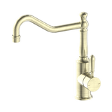 Nero York Kitchen Mixer Hook Spout With Metal Lever - Aged Brass