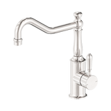 Nero York Kitchen Mixer Hook Spout With Metal Lever - Brushed Nickel