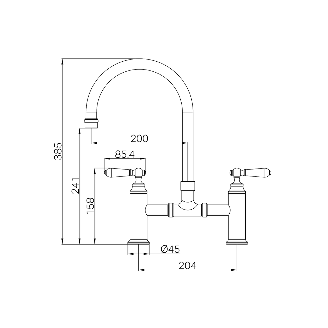 Nero York Bridge Kitchen Set - Brushed Nickel