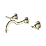 Nero York Wall Basin Set With Metal Lever - Aged Brass