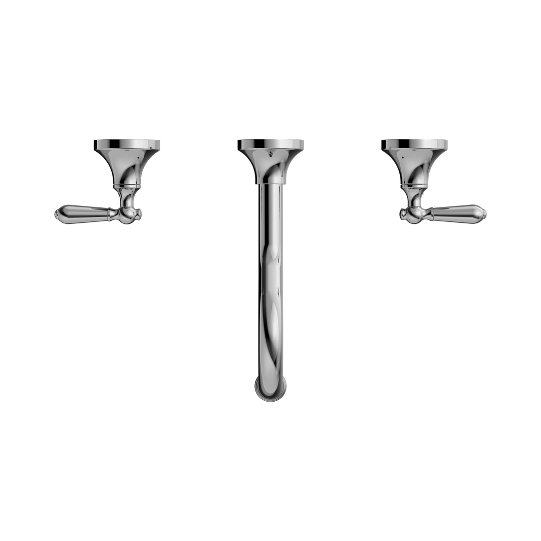 Nero York Wall Basin Set With Metal Lever - Chrome