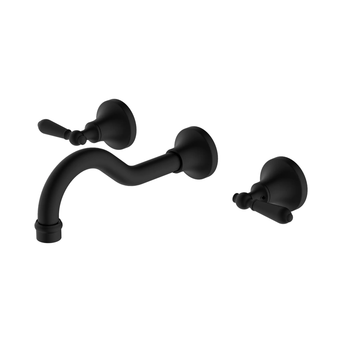 Nero York Wall Basin Set With Metal Lever - Matte Black