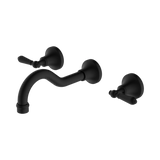 Nero York Wall Basin Set With Metal Lever - Matte Black