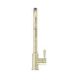 York Pull Out Sink Nero Mixer With Vegie Spray Function With Metal Lever - Aged Brass