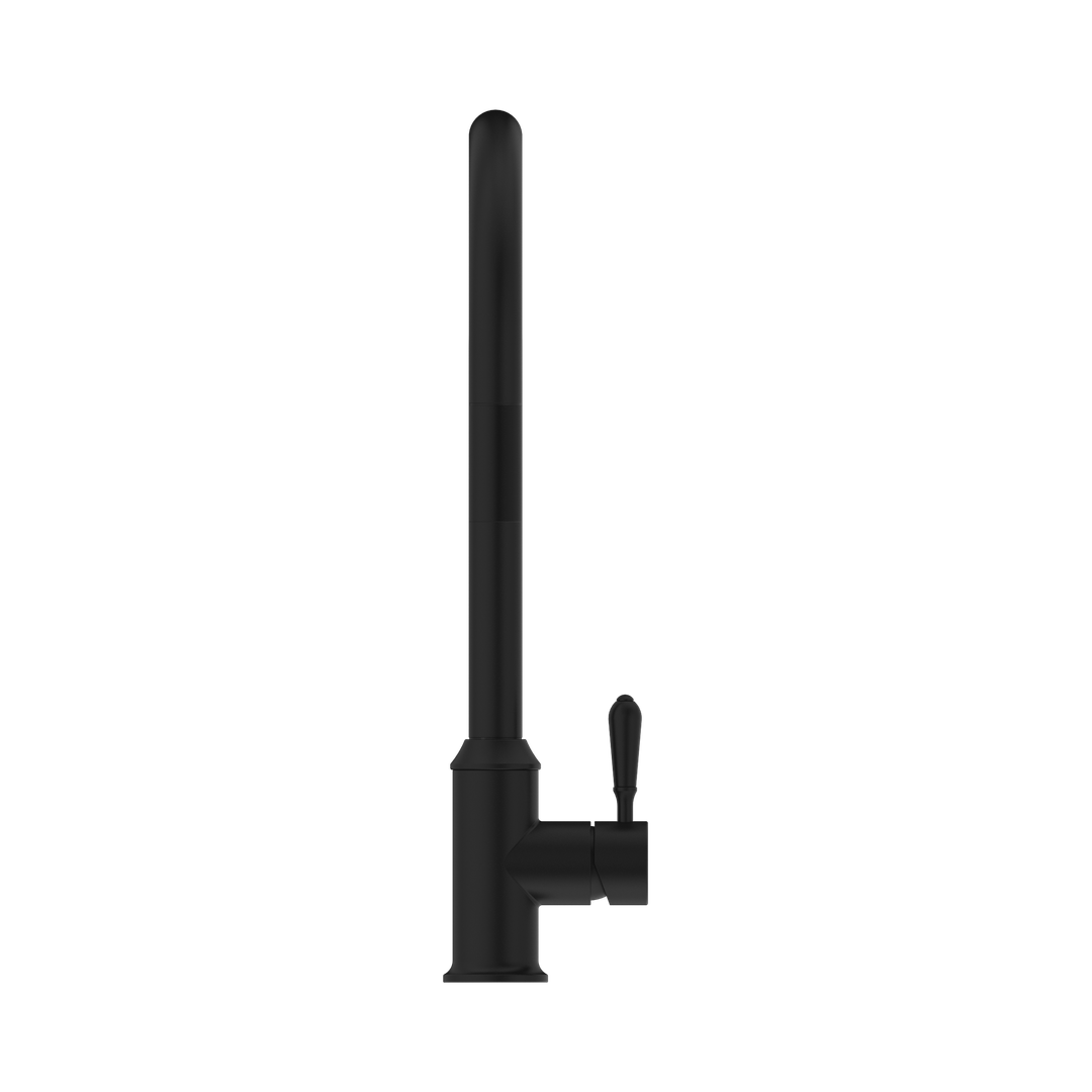 York Pull Out Sink Nero Mixer With Vegie Spray Function With Metal Lever - Matte Black