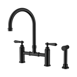 Nero York Bridge Kitchen Set With Hand Spray - Matte Black