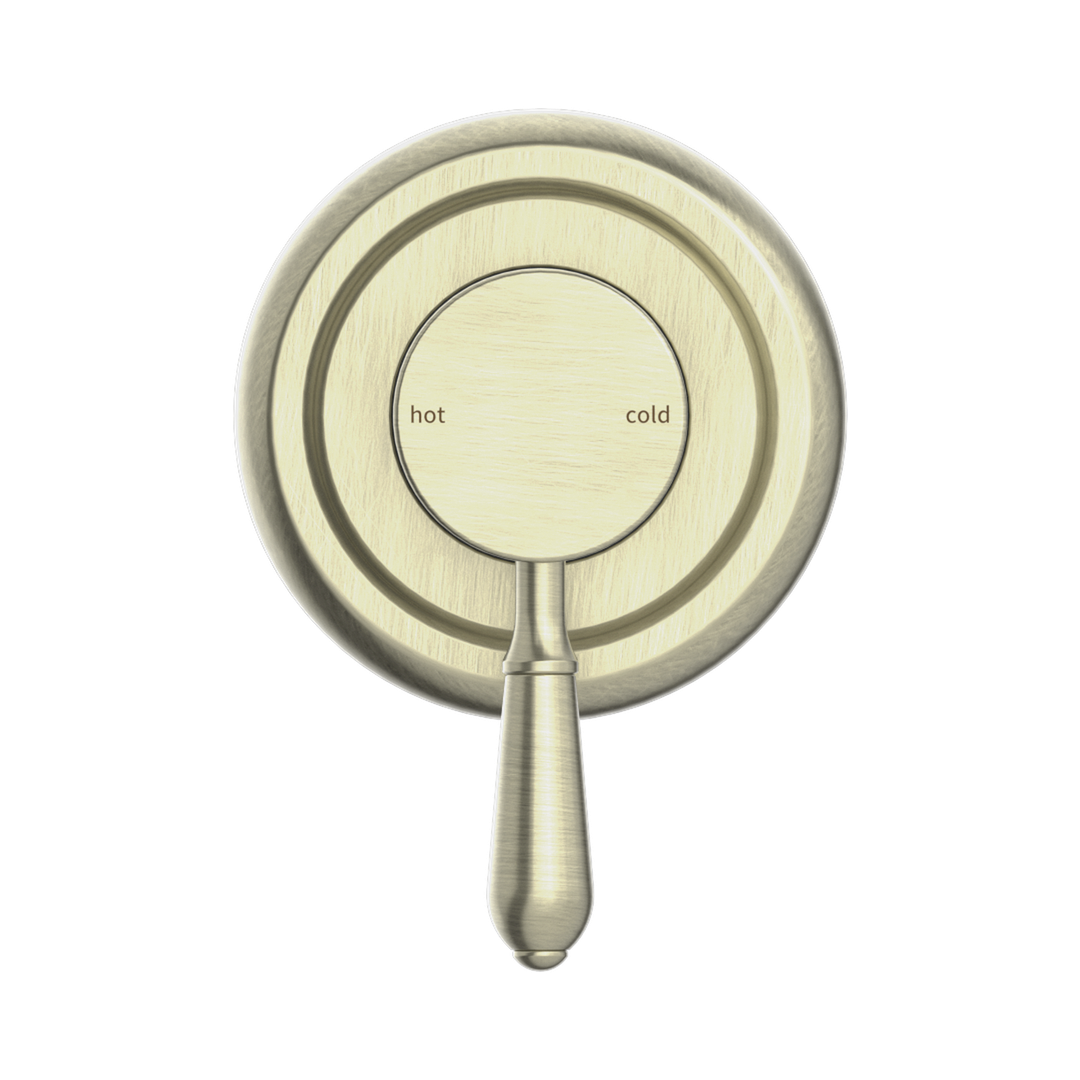 York Shower Nero Mixer With Metal Lever - Aged Brass