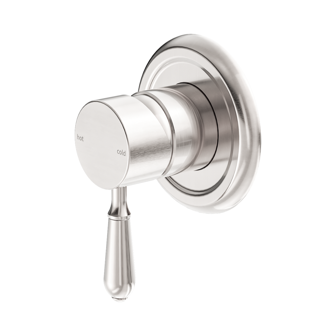 Nero York Shower Mixer With Metal Lever - Brushed Nickel