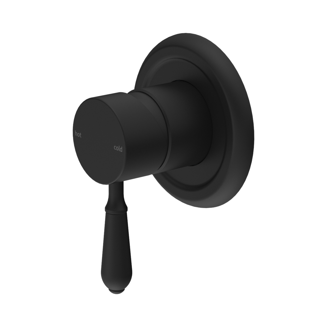 York Shower Nero Mixer With Metal Lever - Matte Black