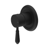 York Shower Nero Mixer With Metal Lever - Matte Black