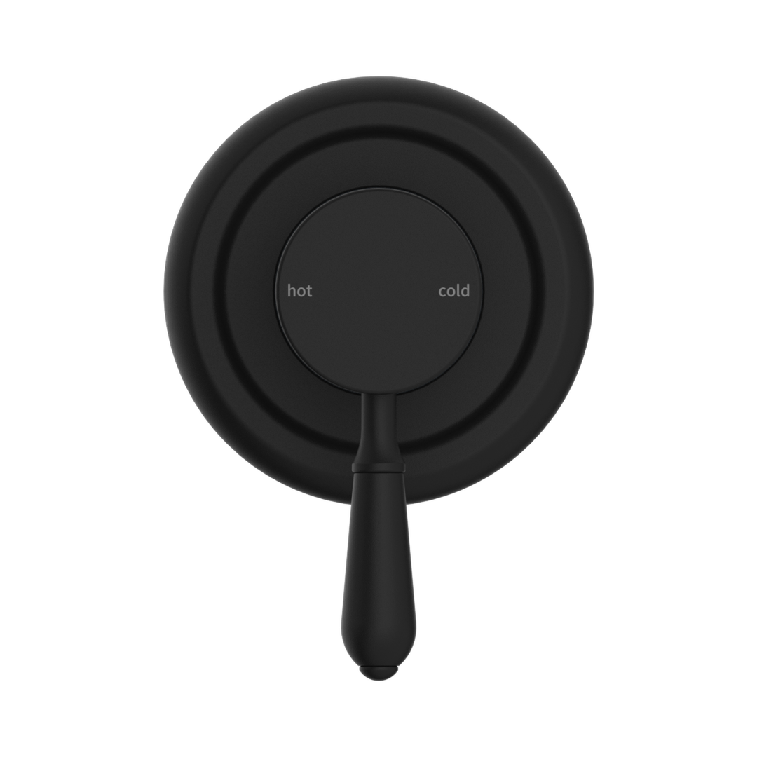 York Shower Nero Mixer With Metal Lever - Matte Black