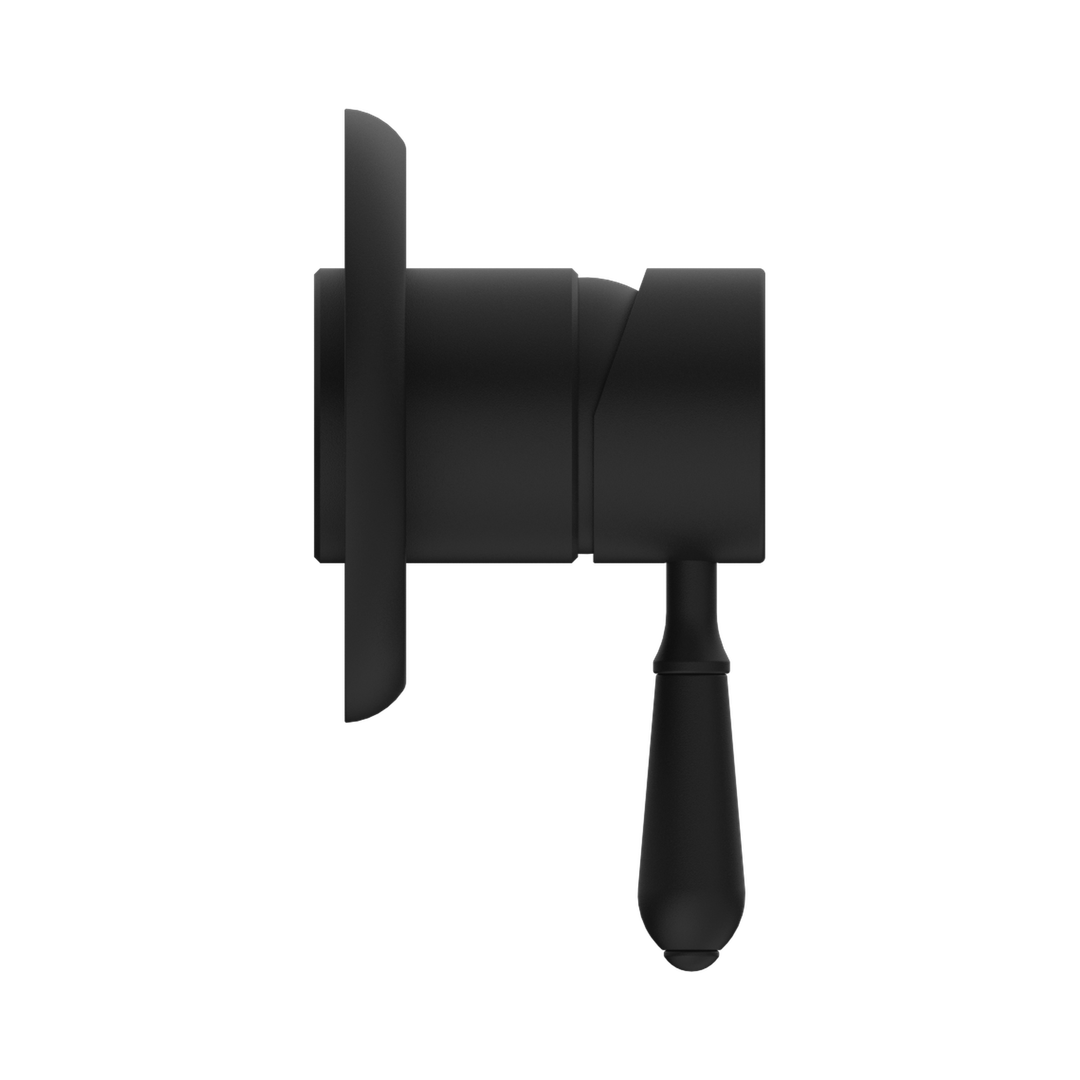 York Shower Nero Mixer With Metal Lever - Matte Black