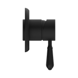 York Shower Nero Mixer With Metal Lever - Matte Black