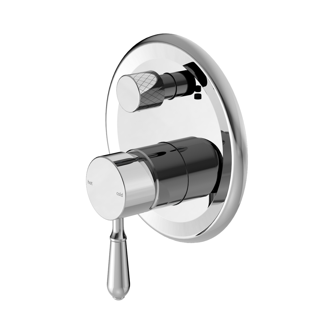 Nero York Shower Mixer With Diverter With Metal Lever - Chrome