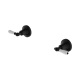 Nero York Wall Top Assemblies With White Porcelain Lever - Matte Black