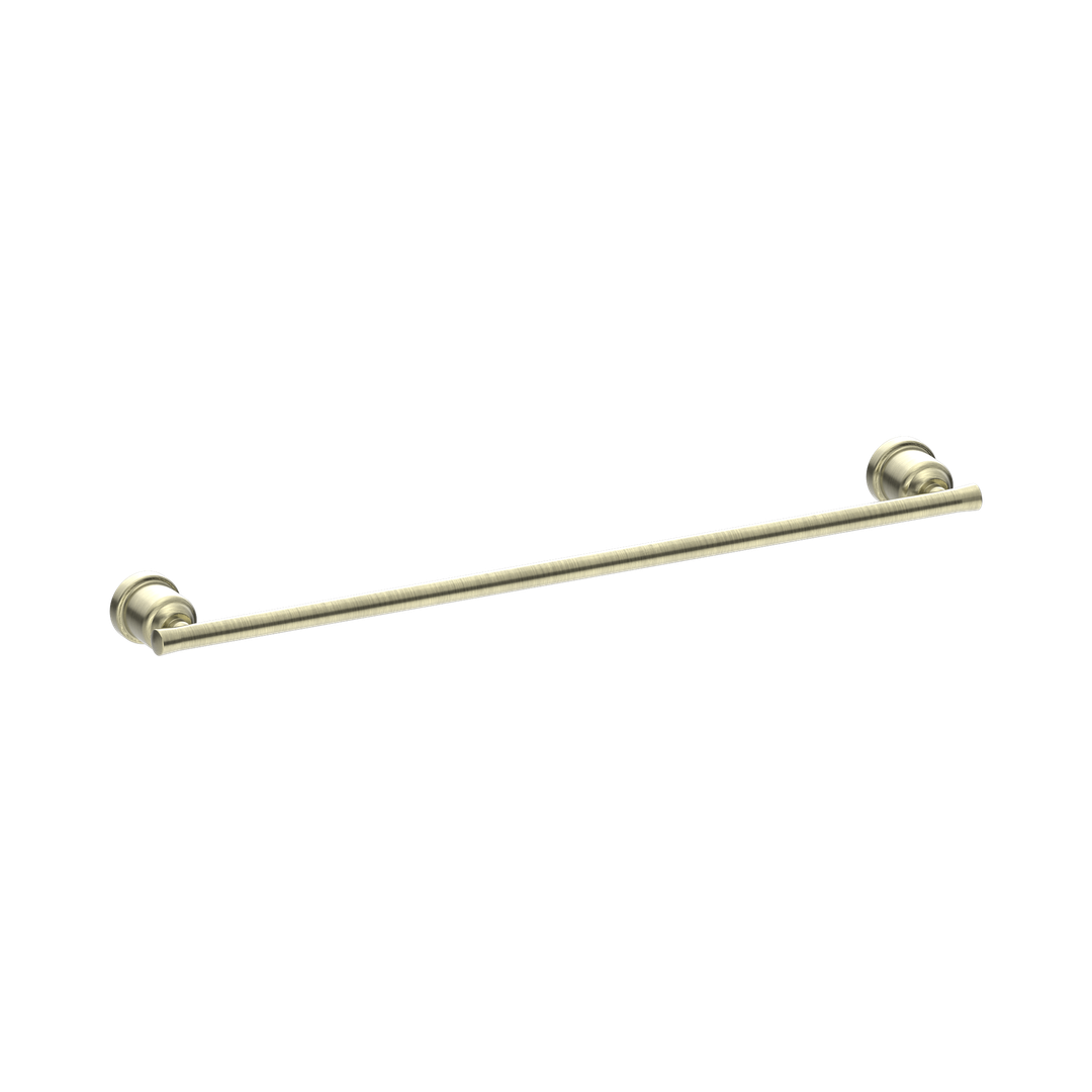 York Single Nero Towel Rail 600mm - Aged Brass