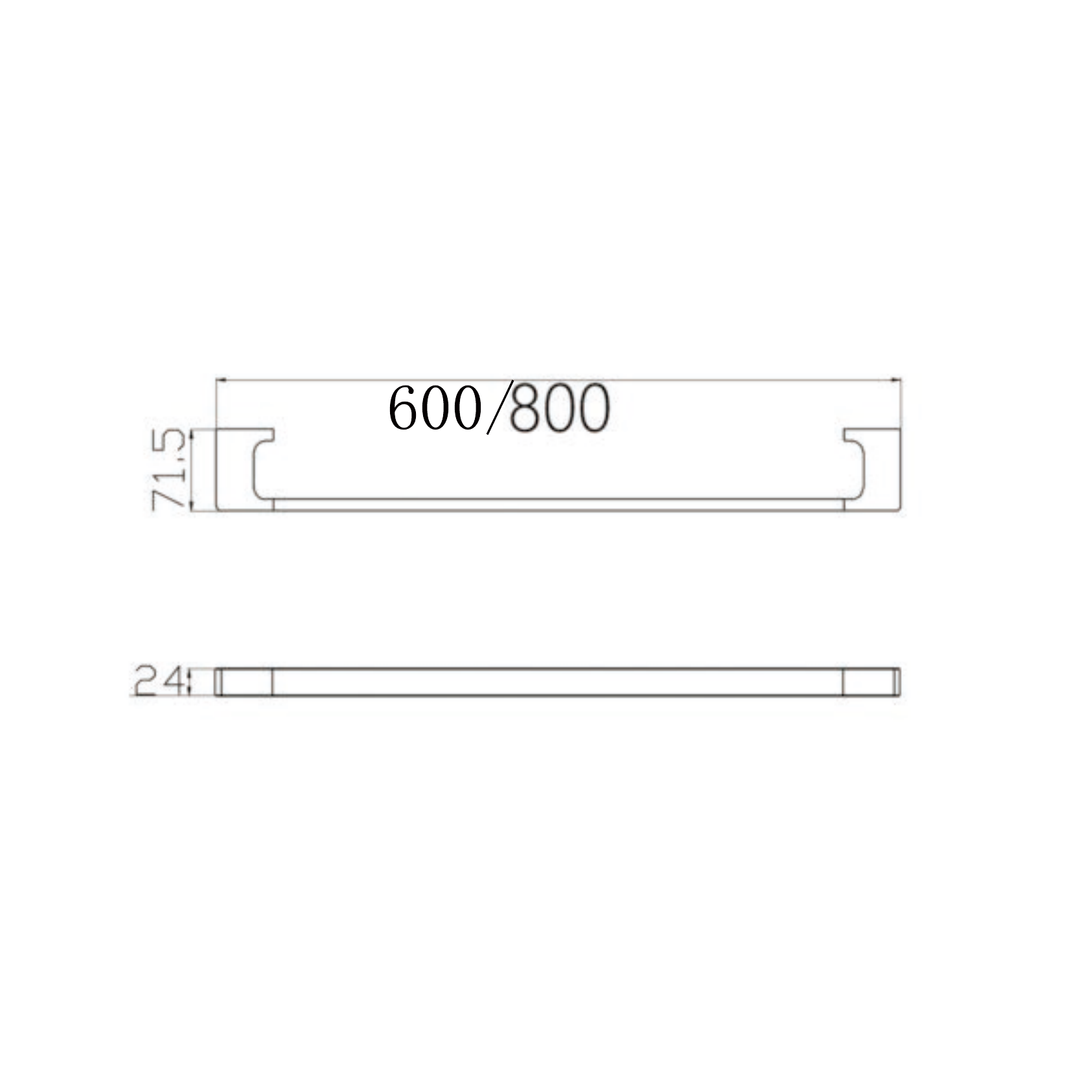 Nero Pearl/Vitra Single Towel Rail 600mm - Matte Black