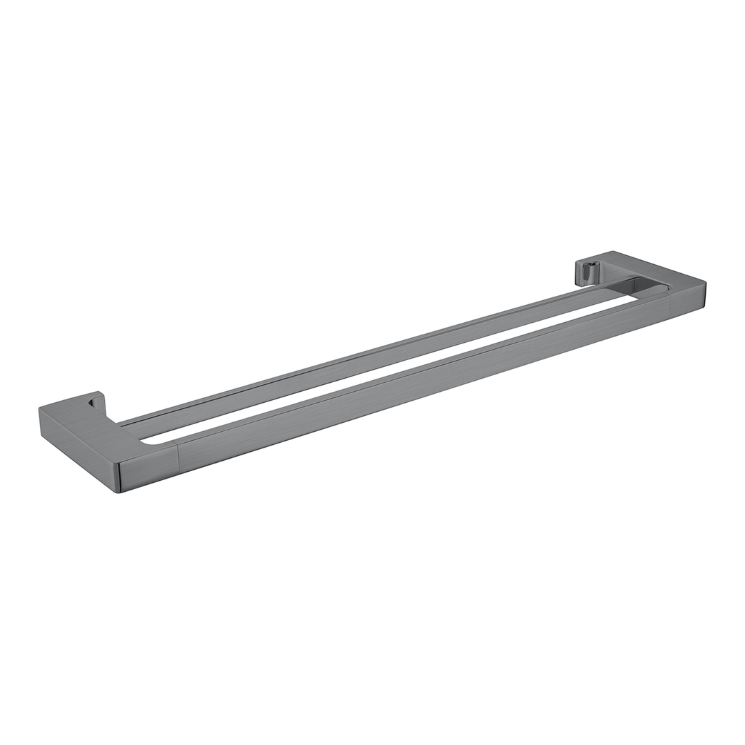 Nero Pearl/Vitra Double Towel Rail 600mm - Gunmetal Grey