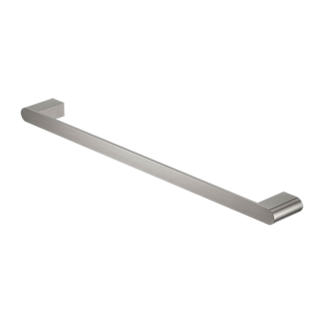 Nero Bianca Single Towel Rail 600Mm - Brushed Nickel