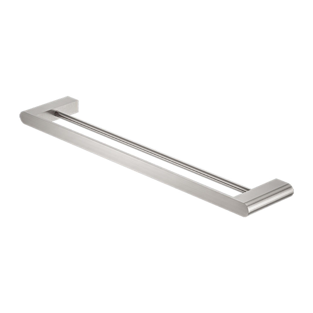 Nero Bianca Double Towel Rail 600Mm - Brushed Nickel